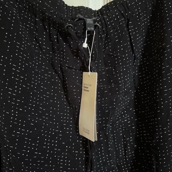 NWT Eileen Fisher Morse Code Print Wide Leg Crop Pants XL - Picture 3 of 3